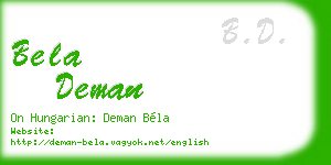 bela deman business card